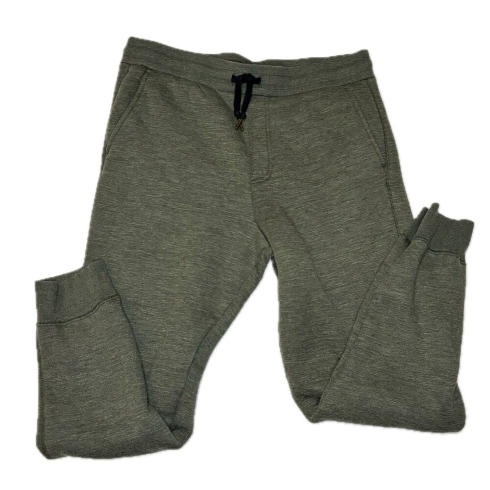 Members Mark Men's Large Sherpa Lined Green Joggers Sweatpants Thick Warm